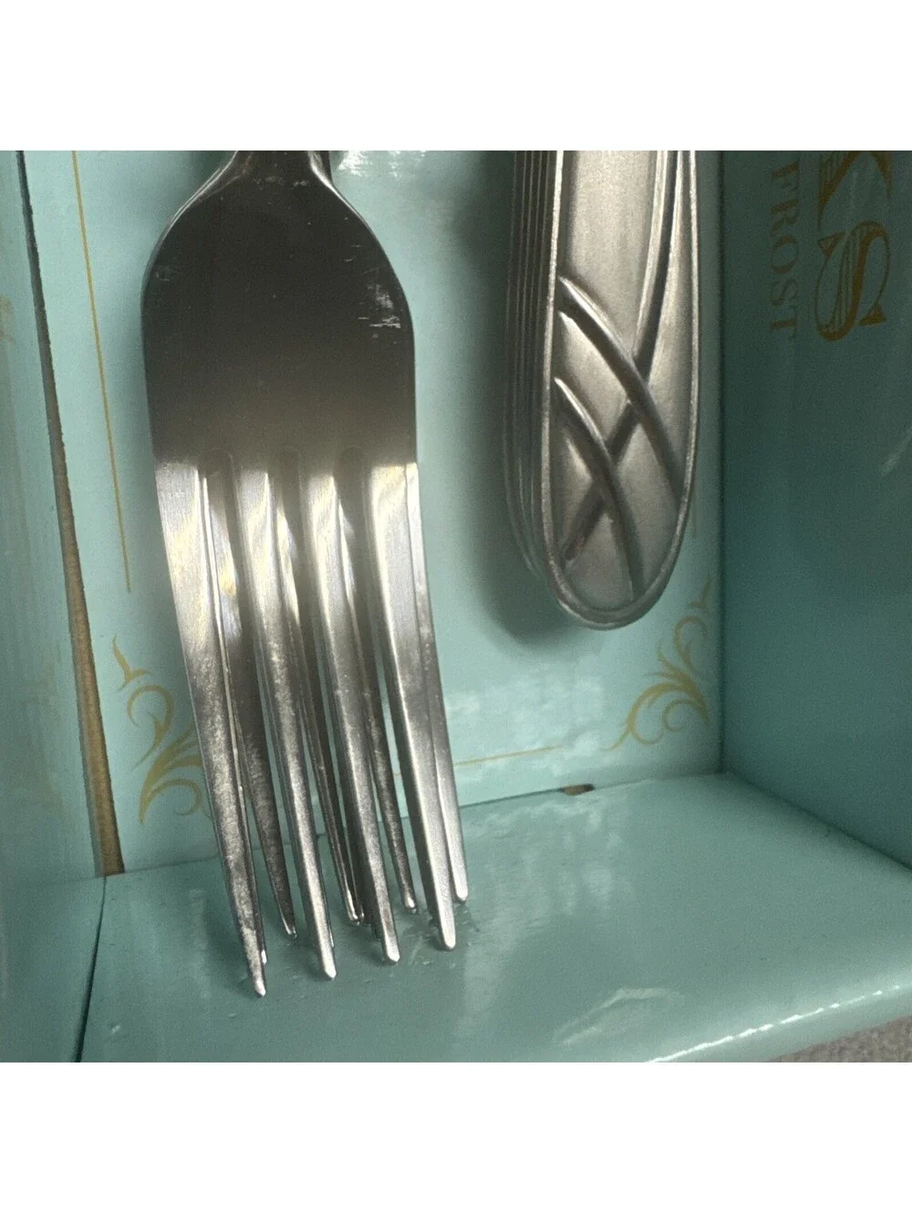 RetroneU Stainless Flatware Hoopla Frost Dinner Forks Set Of 10 New